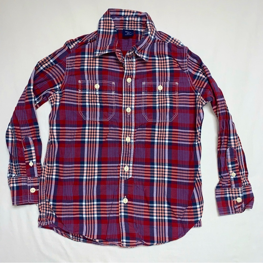 GAP Plaid Button Down Shirt Boy’s S 6-7 Preppy Western Top Casual Fall Country